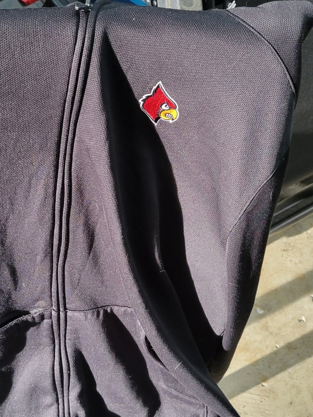 adidas Black Lightweight Jacket with Red Cardinal Logo